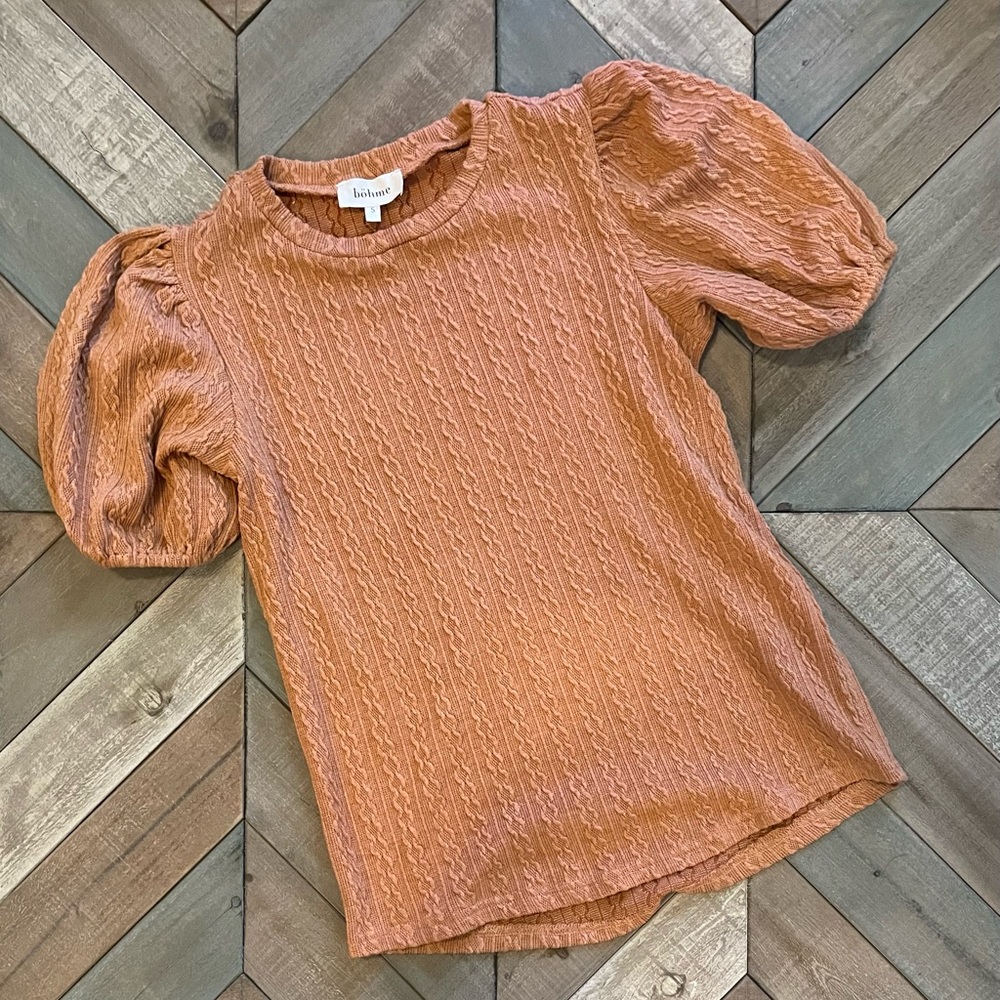 Bohme puff sleeve top in Terracotta - Picture 2 of 3